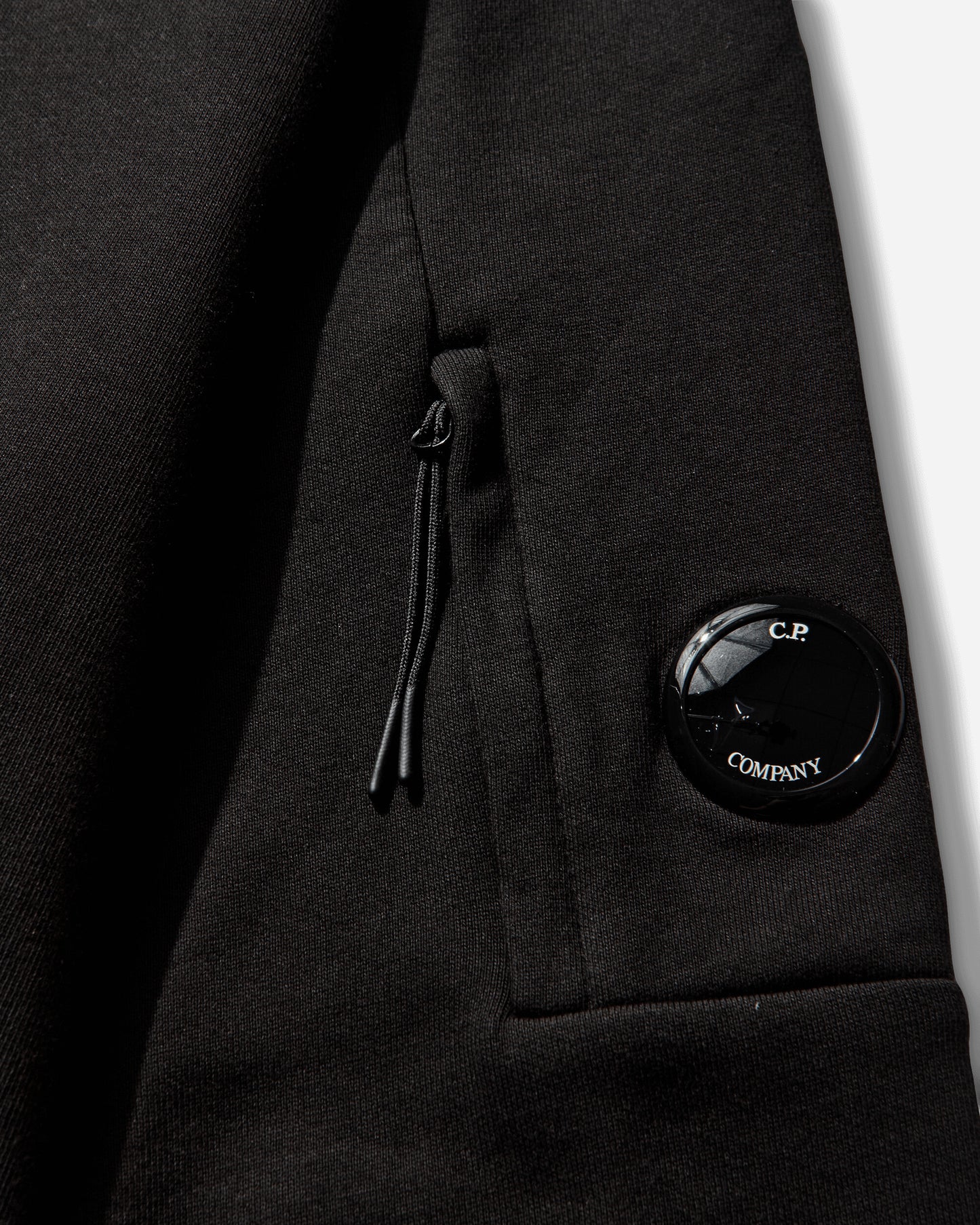 C.P. Company Diagonal Raised Fleece Crewneck Lens Sweatshirt Black Sweatshirts Crewneck RCCMSS713A-005086W 999