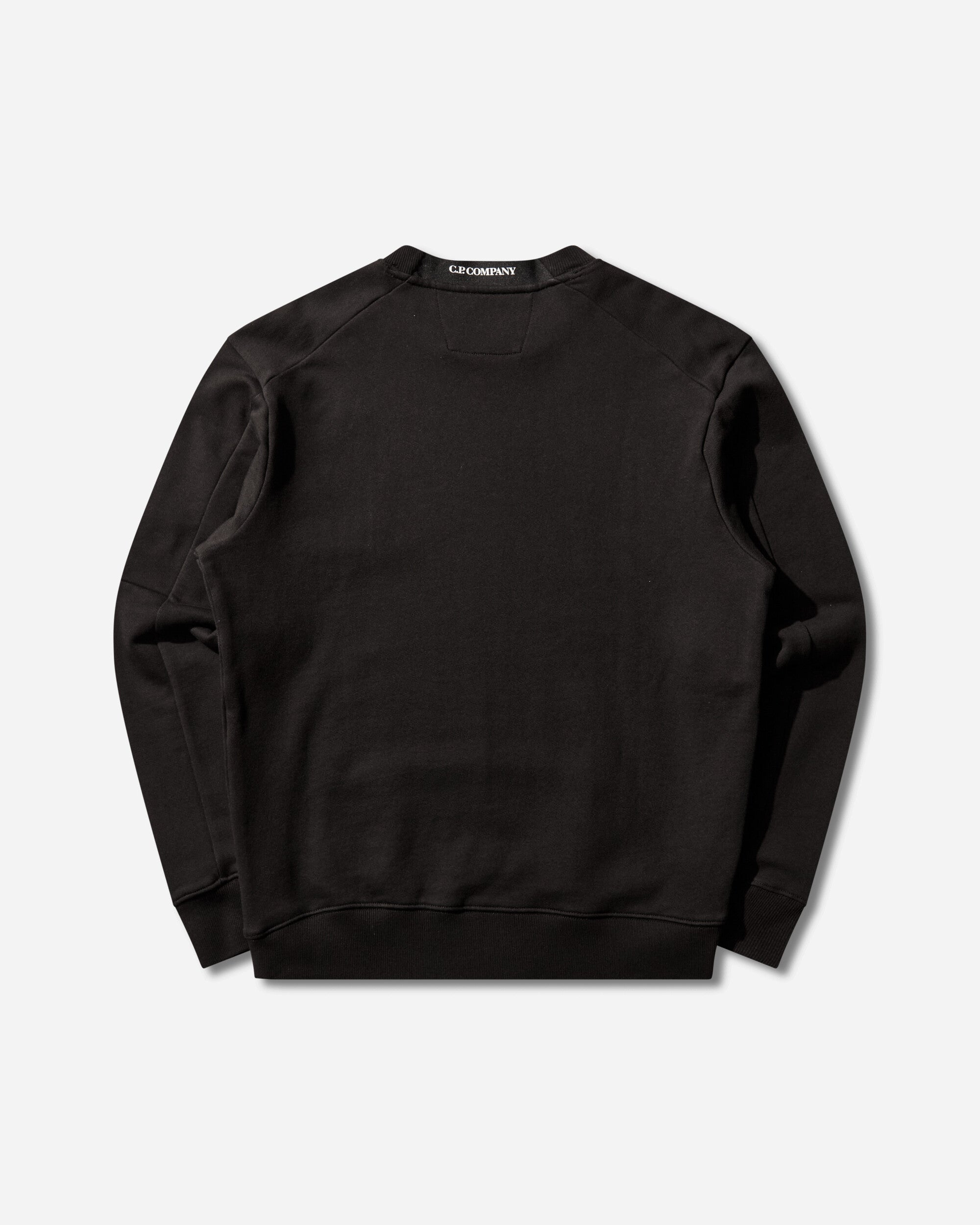 C.P. Company Diagonal Raised Fleece Crewneck Lens Sweatshirt Black Sweatshirts Crewneck RCCMSS713A-005086W 999