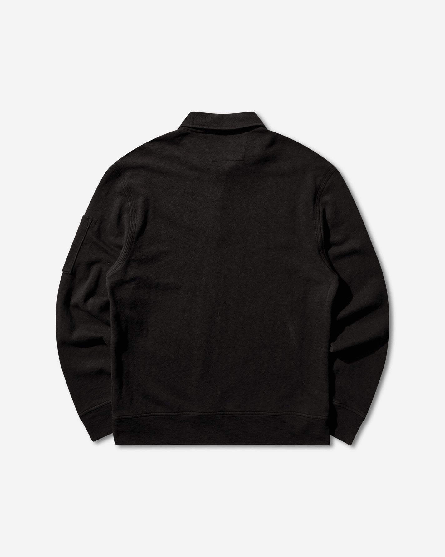 C.P. Company Sweatshirts Polo Collar In Malfile' Fleece Black Sweatshirts Crewneck 20CMSS208A-110337O 999