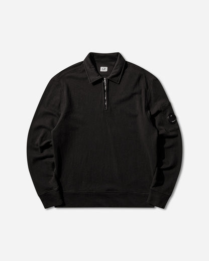 C.P. Company Sweatshirts Polo Collar In Malfile' Fleece Black Sweatshirts Crewneck 20CMSS208A-110337O 999
