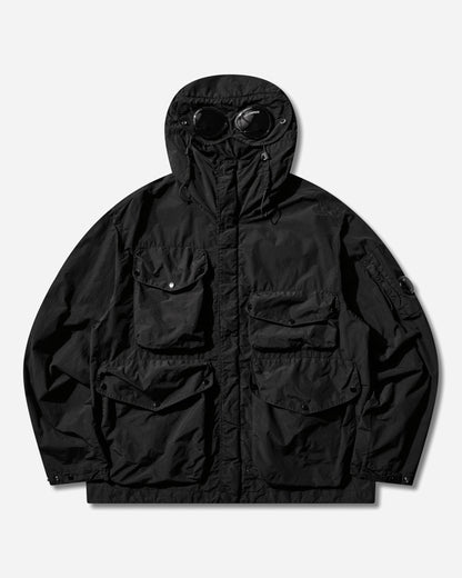 C.P. Company Flatt Nylon Goggle Jacket Black Coats and Jackets Jackets 20CMOW013A-005991G 999