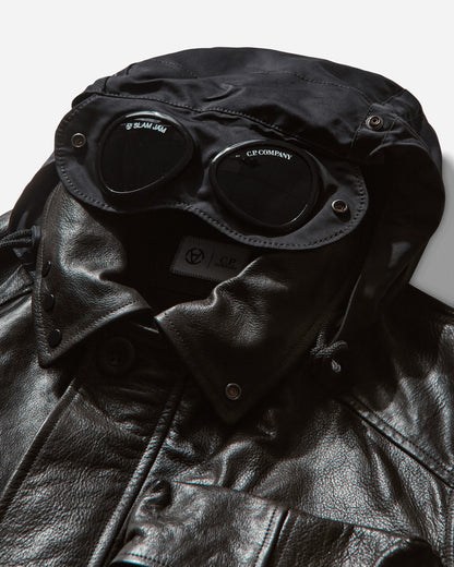 C.P. Company CP Company x Slam Jam Leather Miller Jacket Black Coats and Jackets Leather Jackets 19CSOW700S 001