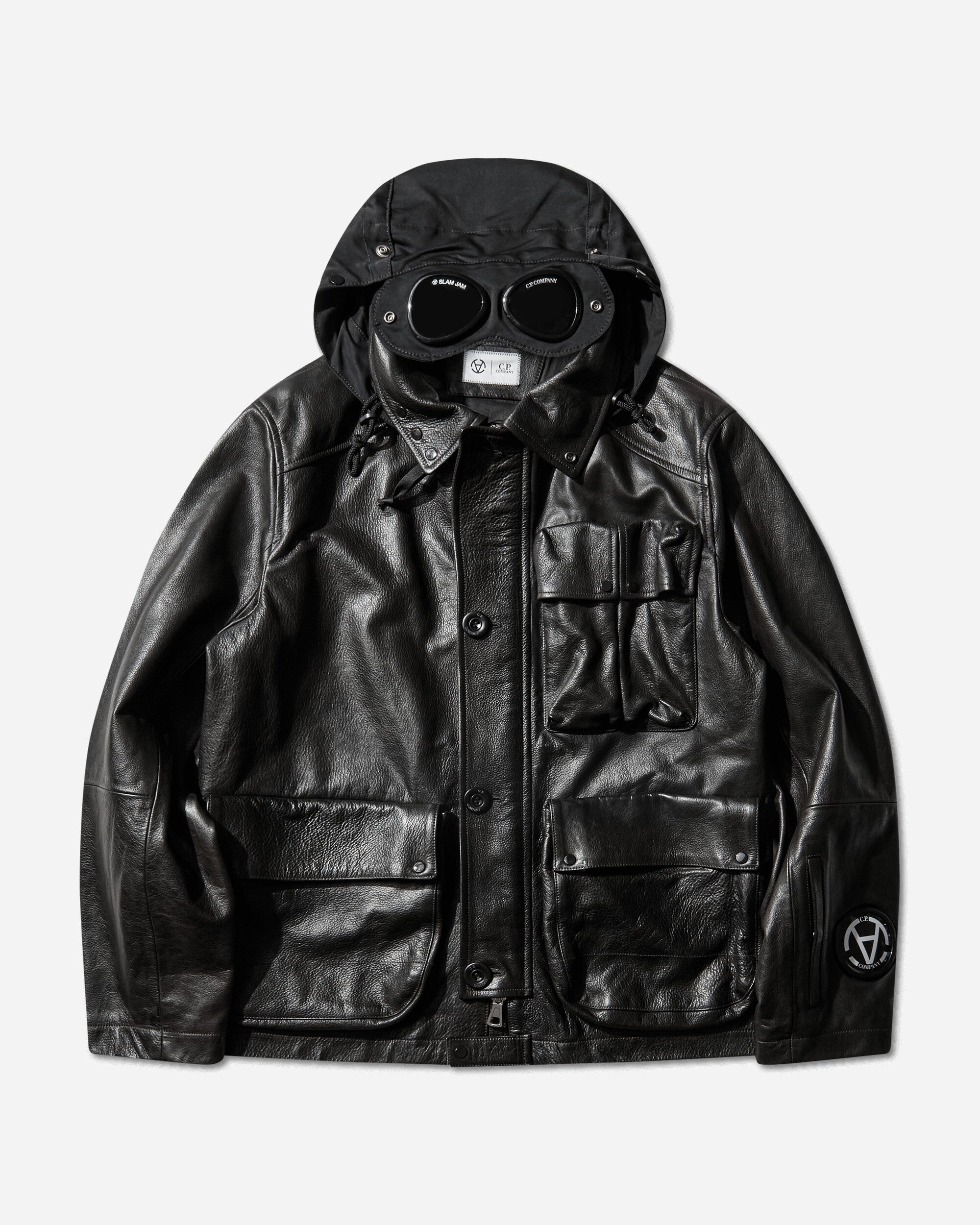 C.P. Company Slam Jam Leather Mille Jacket Black Black Coats and Jackets Leather Jackets 19CSOW700S 001
