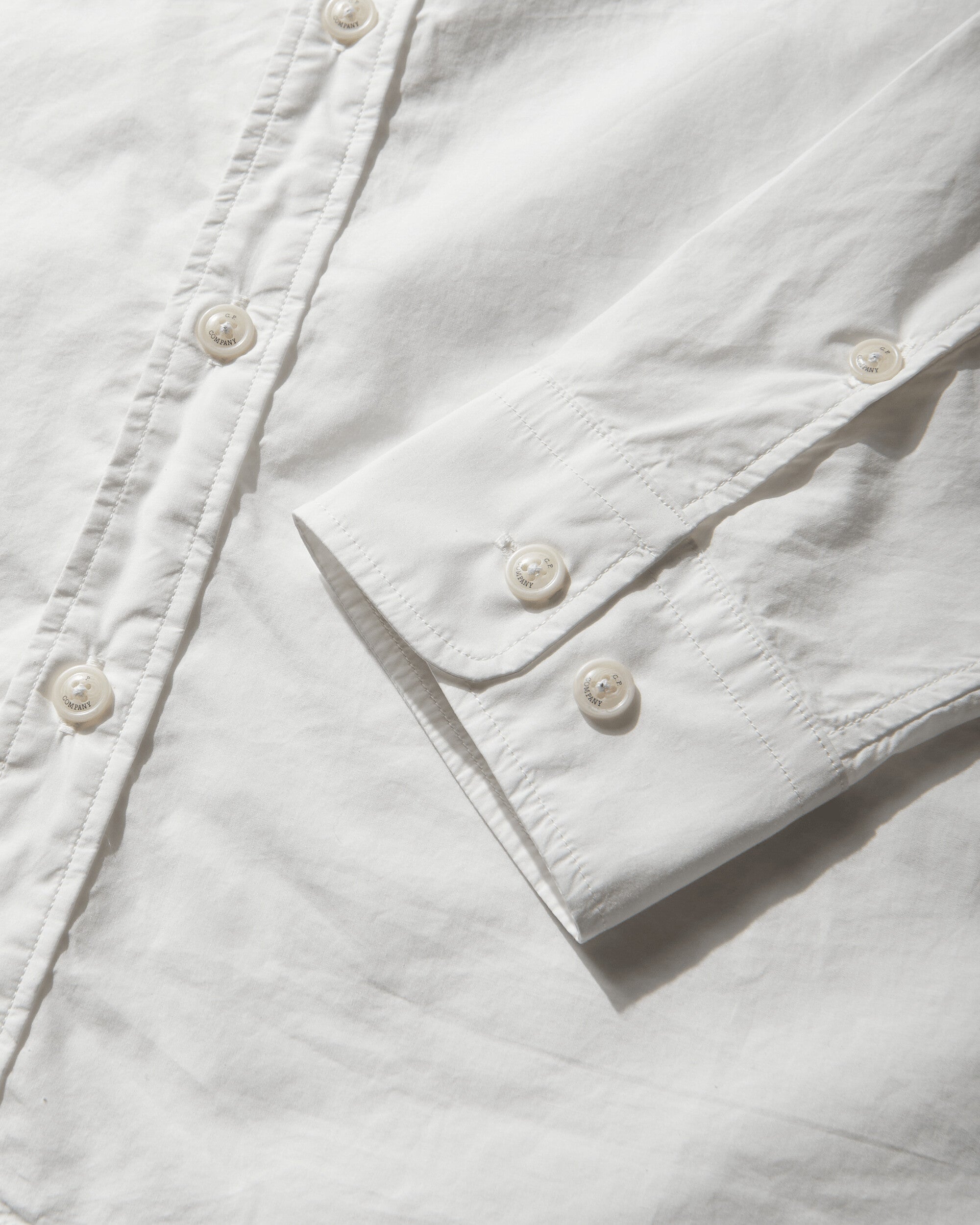 C.P. Company Shirts Long Sleeve In Popeline Gauze White T-Shirts Longsleeve 20CMSH229A-005328G 103