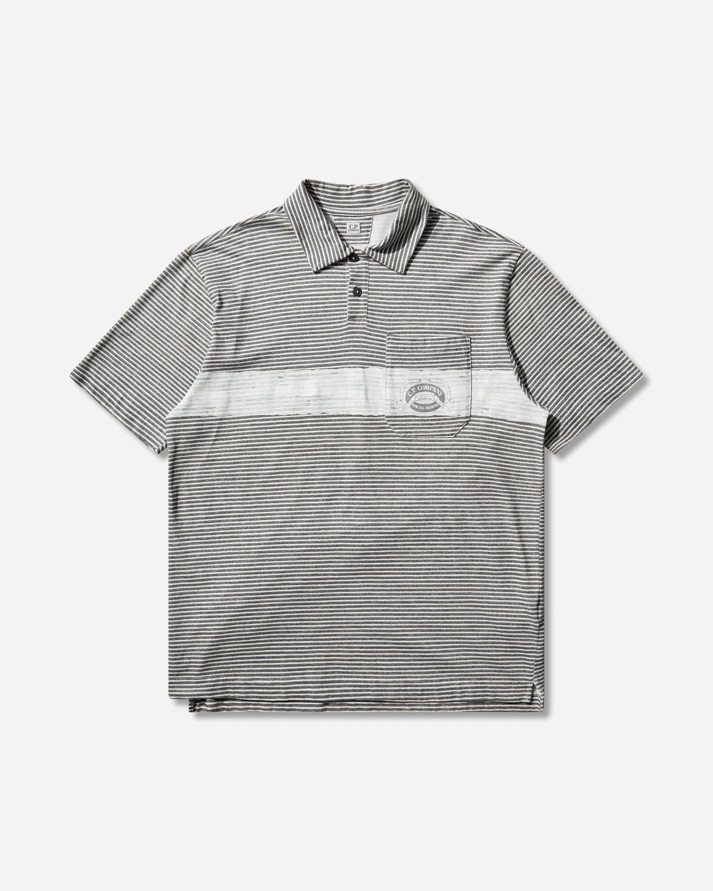 C.P. Company Polo Short Sleeve In Printed Jersey 20/1 Gunmetal T-Shirts Polo 20CMPL278A-110681P 921