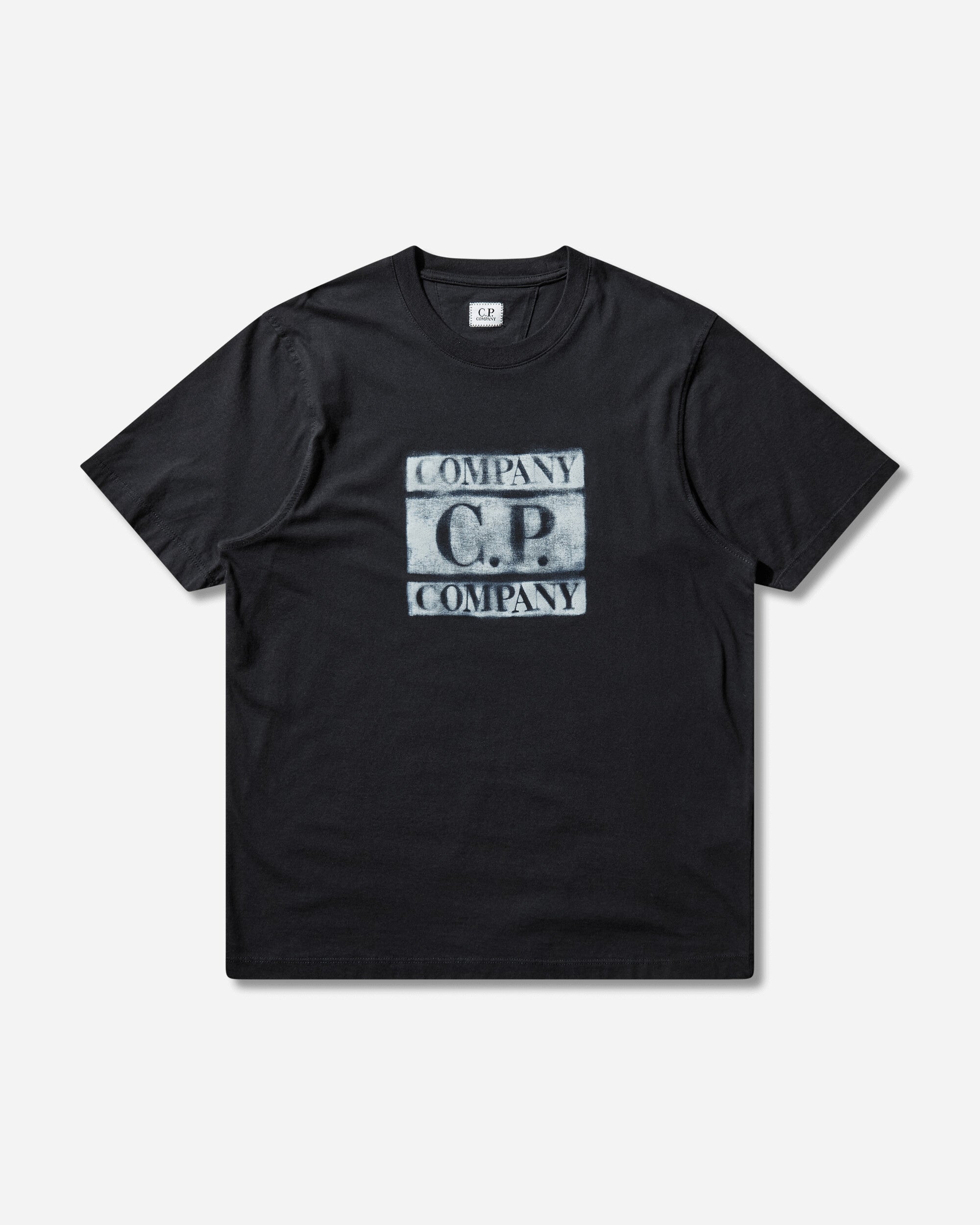 C.P. Company 30/1 Jersey Short Sleeve Logo T-Shirt Total Eclipse T-Shirts Shortsleeve 20CMTS141A-110579W 888