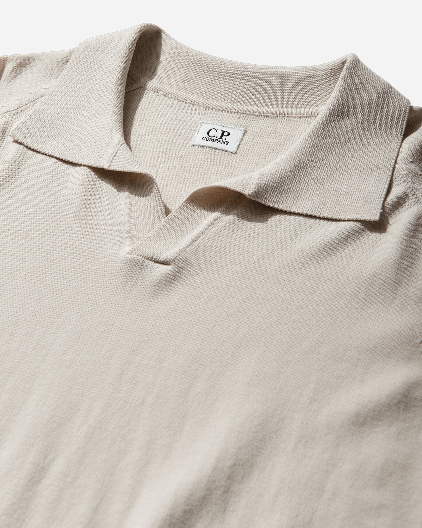 C.P. Company Knitwear Polo Collar In Cotton Crepe Frozen Dew Knitwears Sweaters 20CMKN104A-006323O 114