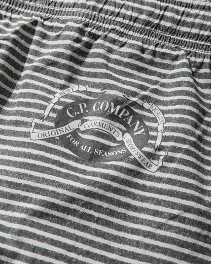 C.P. Company Beachwear Boxer In Flatt Stripes Printed Gunmetal Swimwear Swim Trunks 20CMBW289A-110690P 921