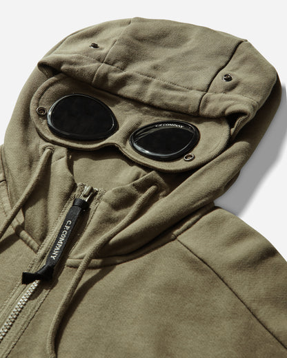 C.P. Company Diagonal Raised Fleece Goggle Sweatshirt Dried Herb Sweatshirts Zip-Ups 20CMSS715A-005086W 644