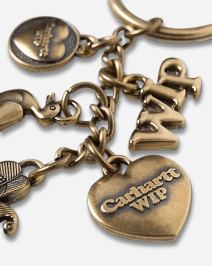 Carhartt WIP Charms Keychain Gold Small Accessories Keychains I036278 3KXX