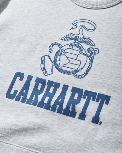 Carhartt WIP Pond Corps Sweat Ash Heather Sweatshirts Crewneck I036371 482XX
