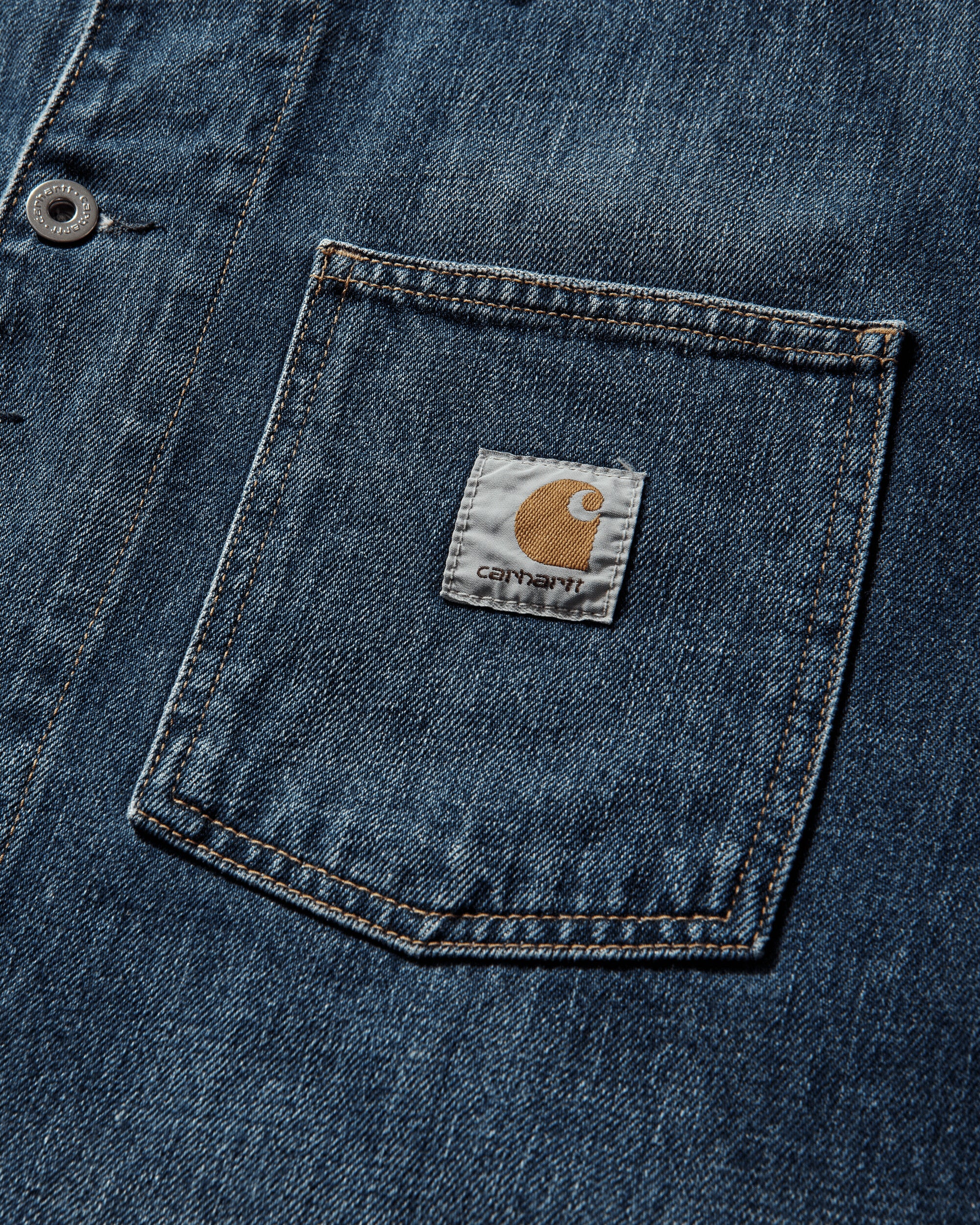 Carhartt WIP Warren Chore Coat Blue/Dusty H Brown Coats and Jackets Jackets I036592 2XN4L