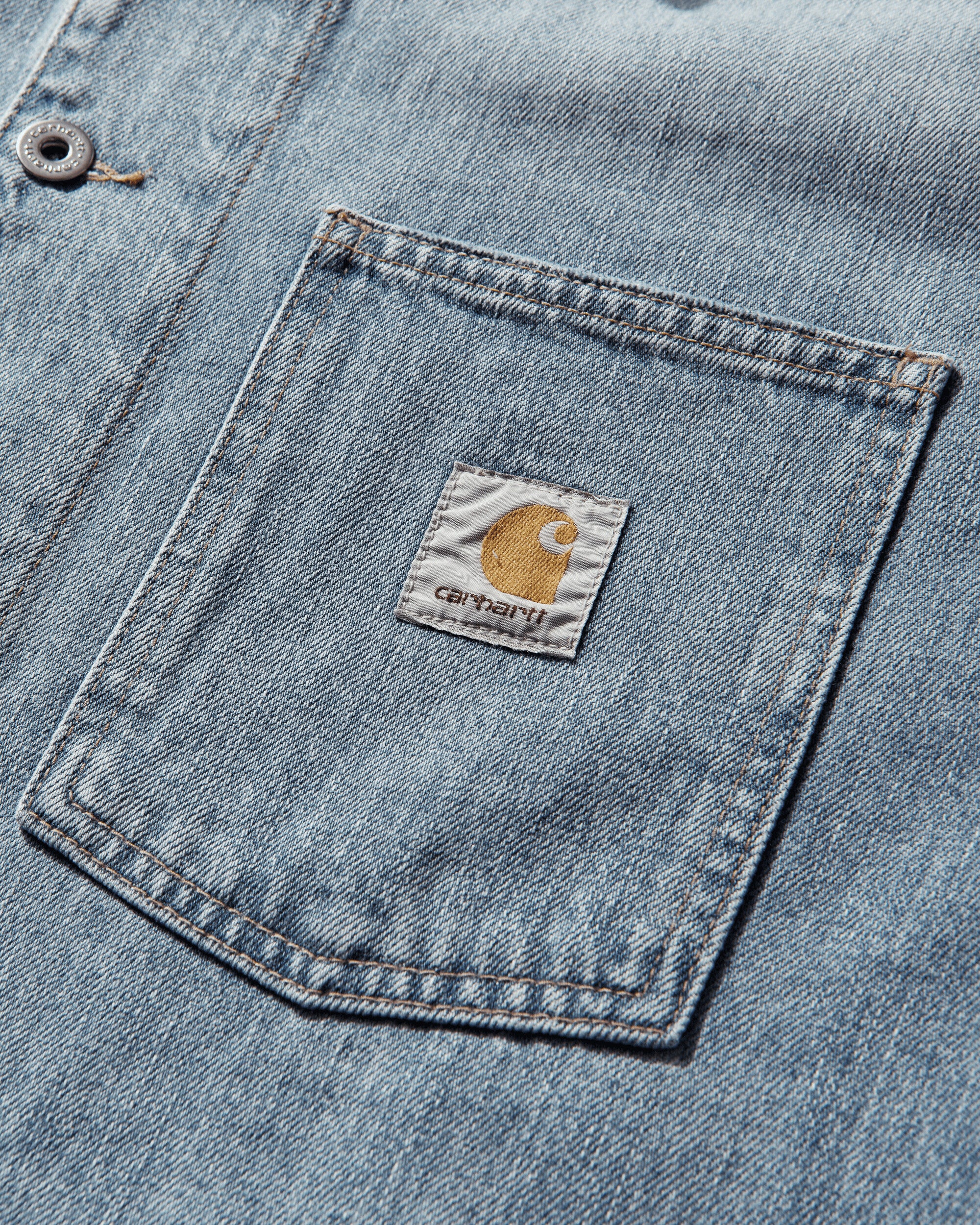 Carhartt WIP Warren Chore Coat Blue/Dusty H Brown Coats and Jackets Jackets I036592 2XNUR