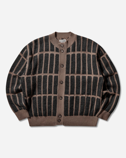 Cav Empt Rectangular Bar Knit Cardigan Brown Knitwears Cardigans CES28KN02 BROWN
