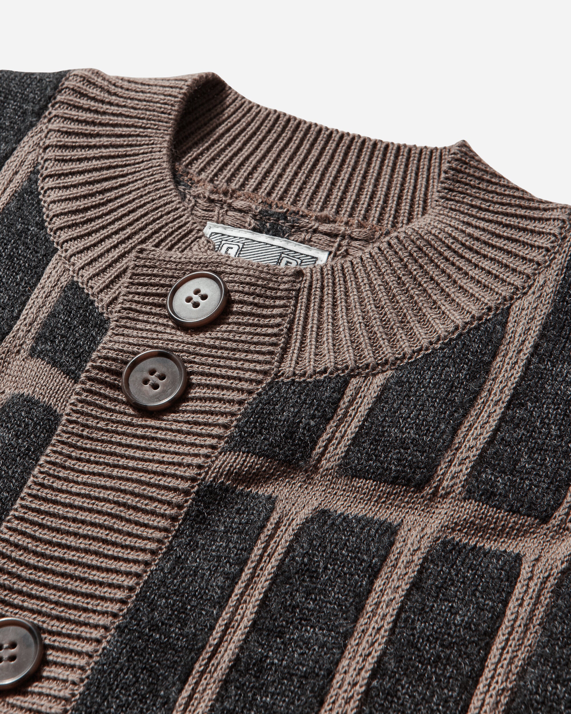 Cav Empt Rectangular Bar Knit Cardigan Brown Knitwears Cardigans CES28KN02 BROWN