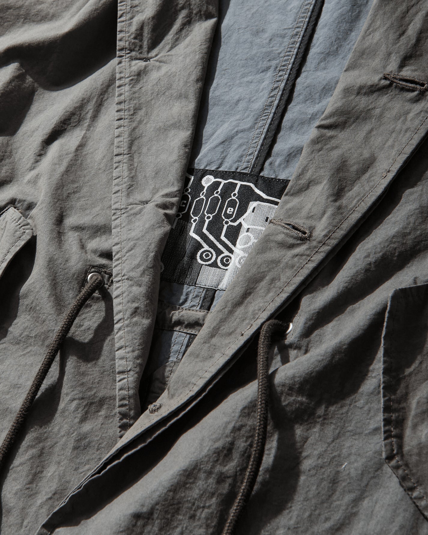 Cav Empt Overdye Cn Long Coat Grey Coats and Jackets Coats CES29JK05 GREY