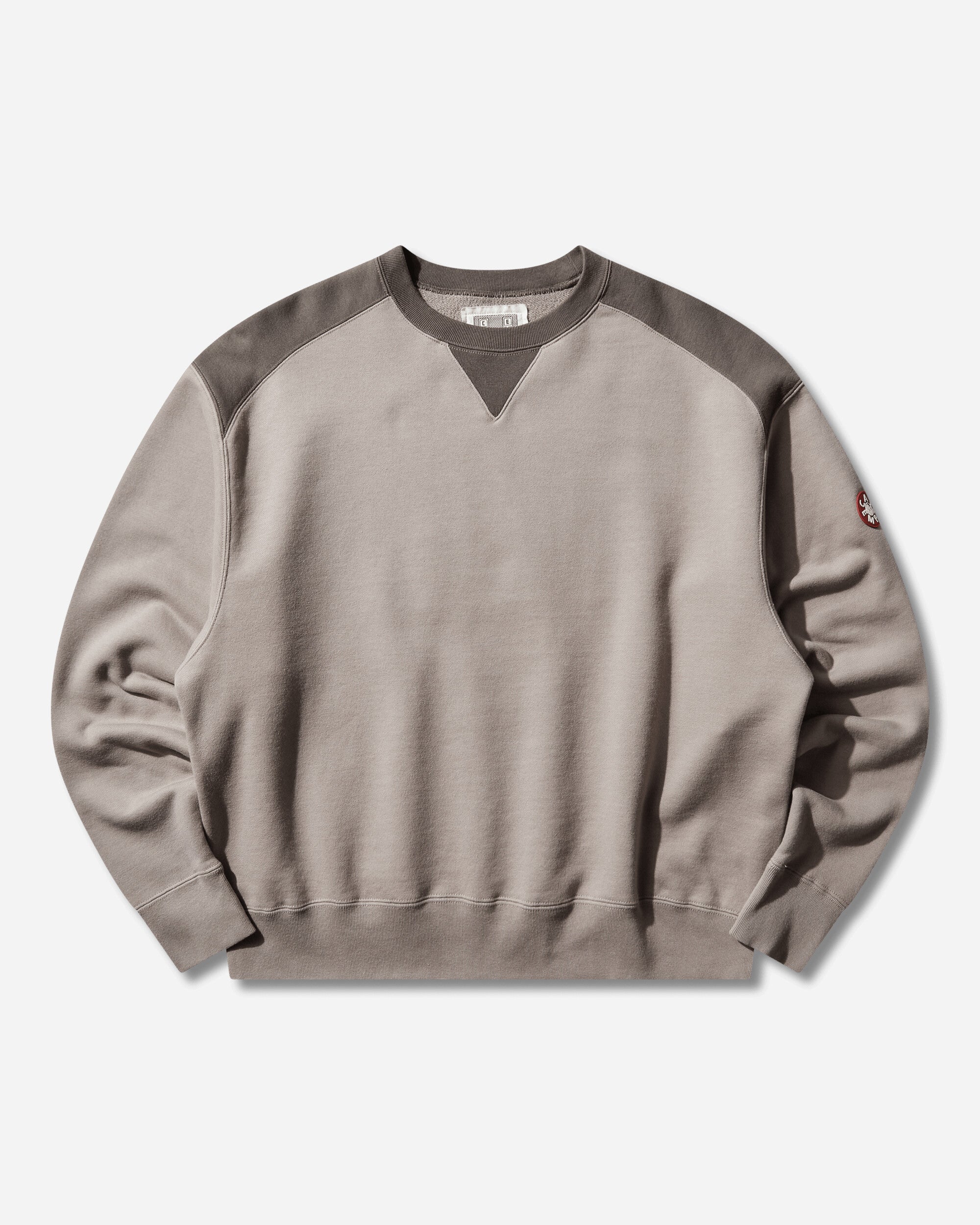 Cav Empt Panel Shoulder Crew Neck Beige Sweatshirts Crewneck CES29CS05 BEIGE