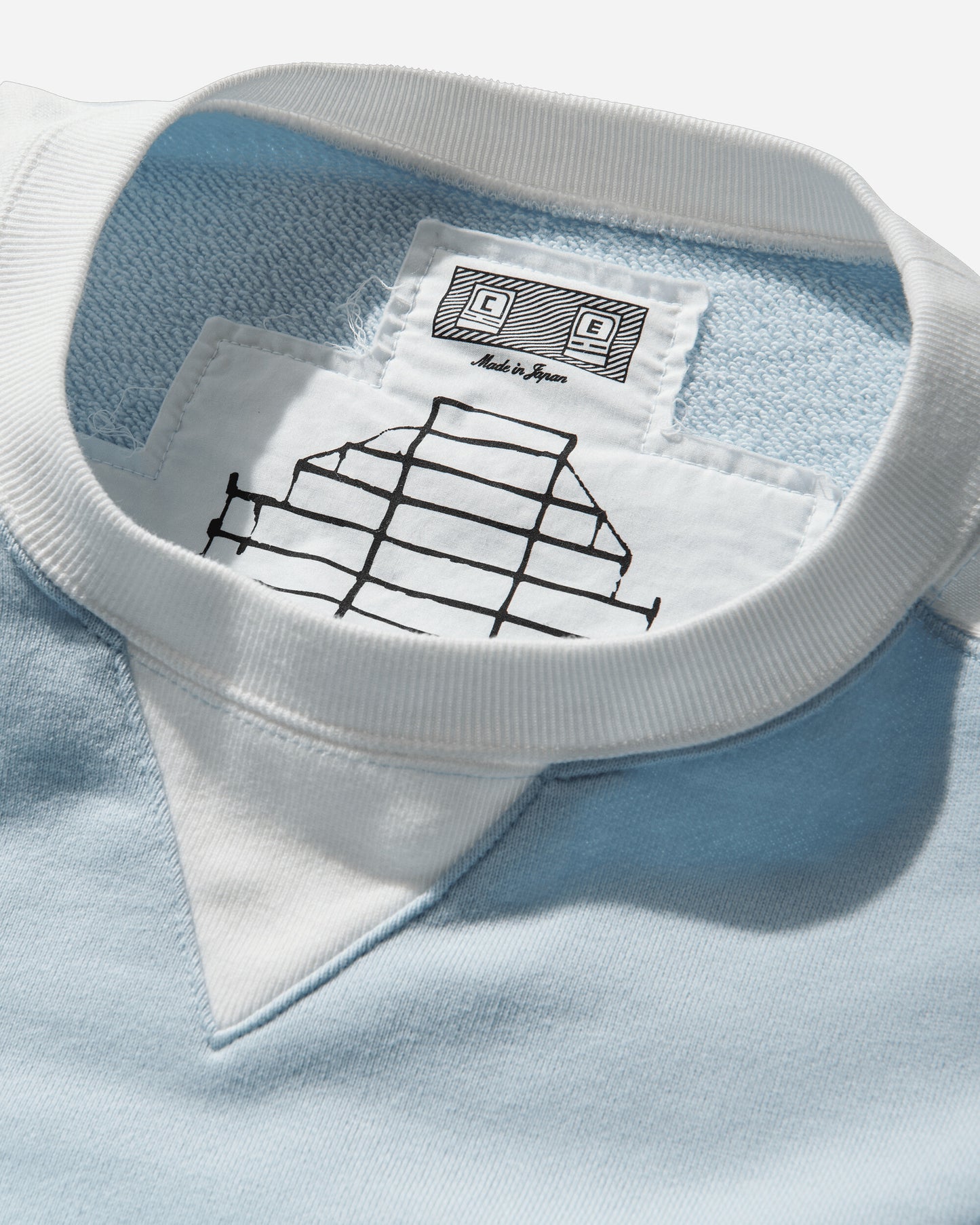 Cav Empt Panel Shoulder Crew Neck Blue Sweatshirts Crewneck CES29CS05 BLUE