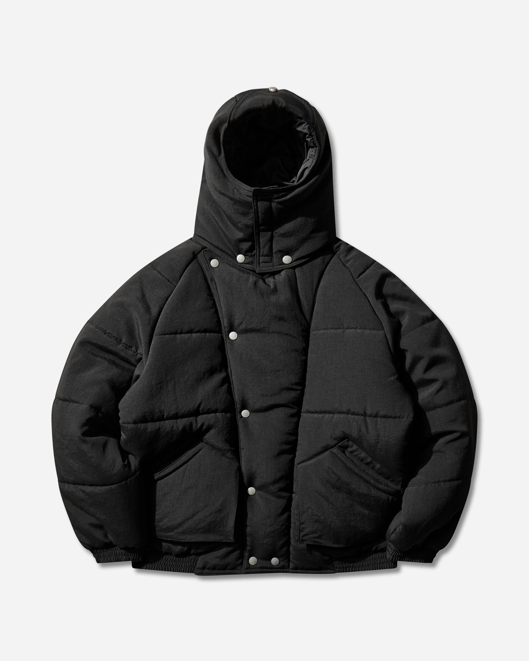 Cav Empt Diagonal Flap Puff Jacket Black Coats and Jackets Down Jackets CES28JK03 BLACK