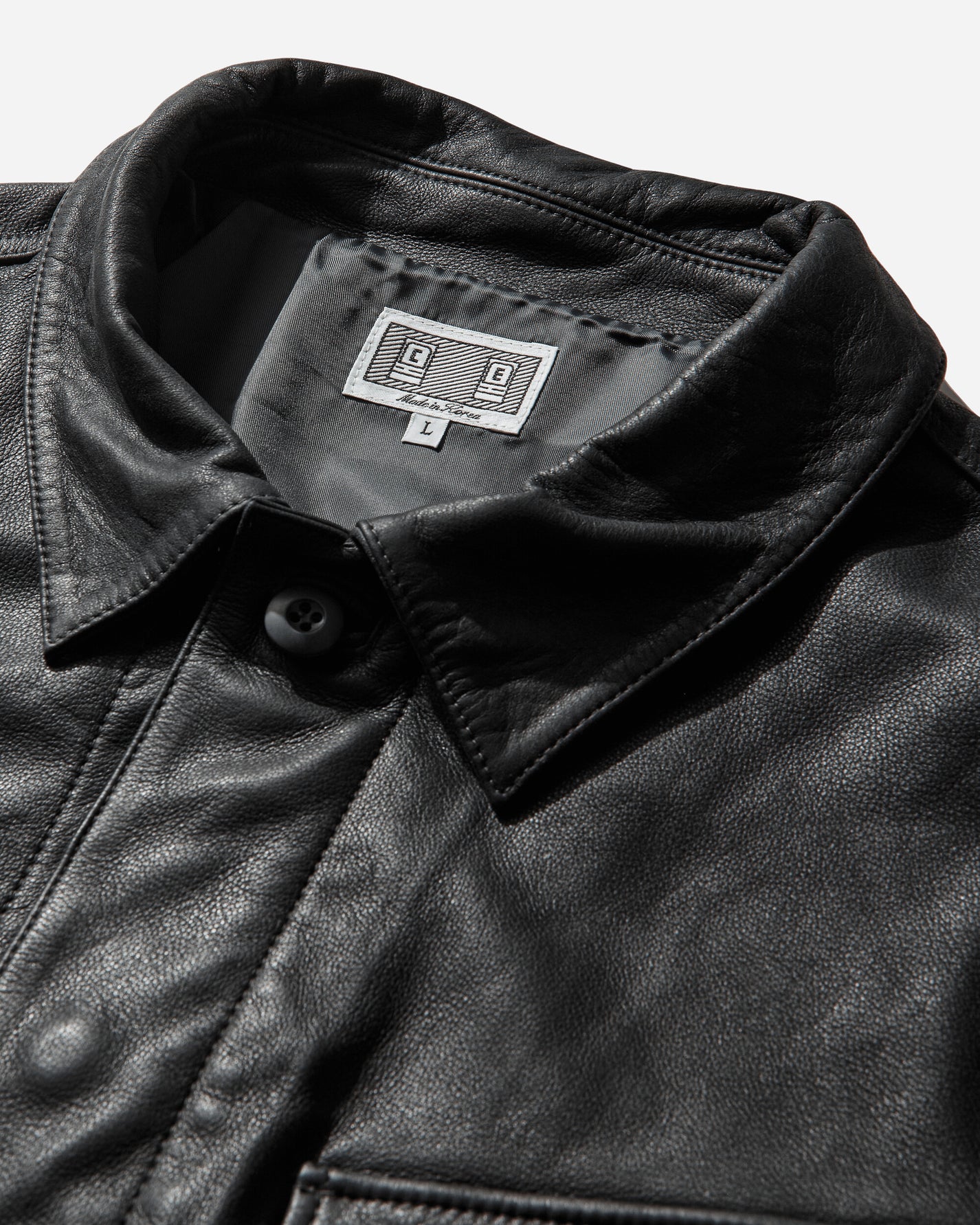 Cav Empt Community Leather Jacket Grey Black Coats and Jackets Leather Jackets CES29JK02 GREYBLACK