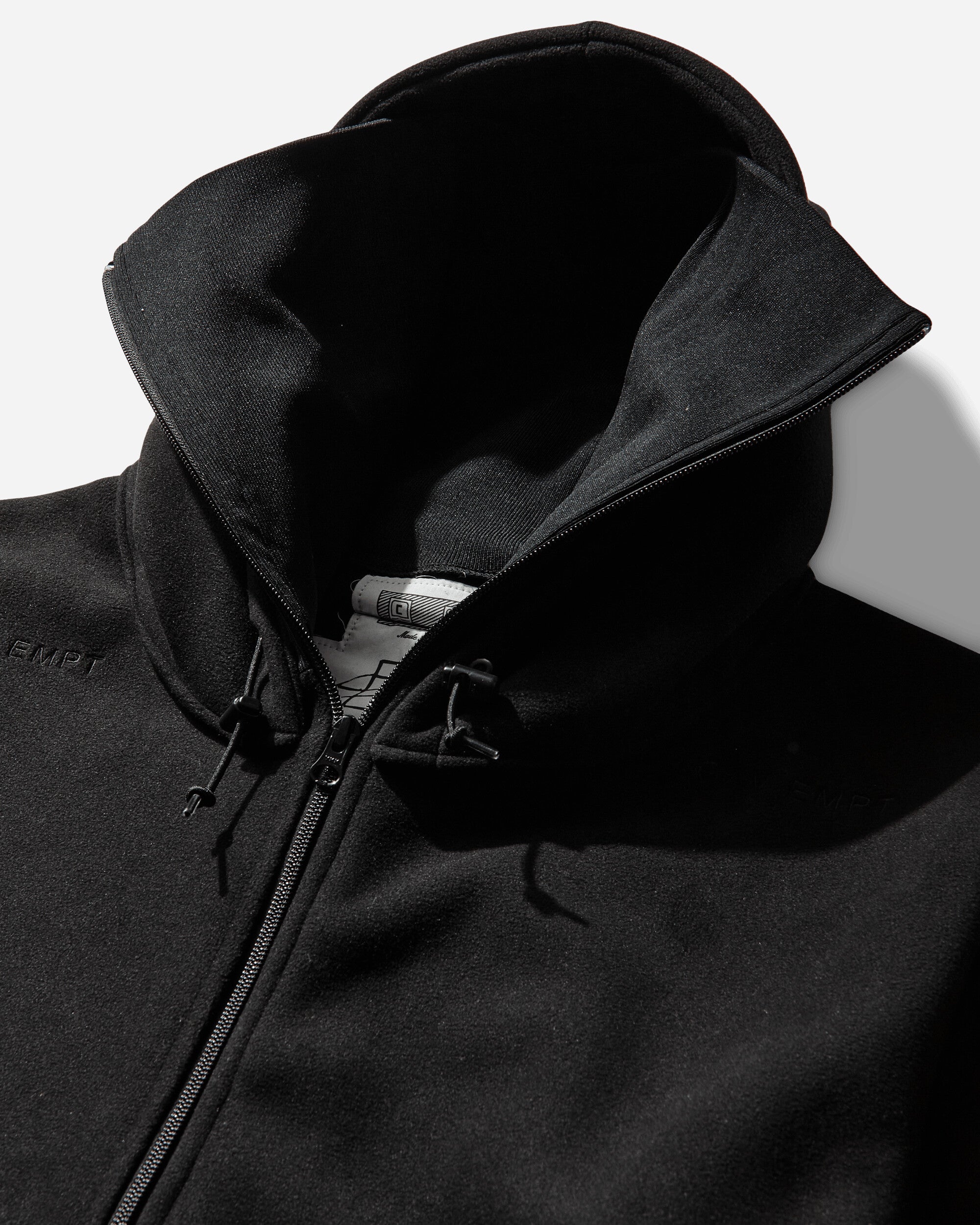 Cav Empt Attached Hood Fleece Zip Up Black Sweatshirts Zip-Ups CES29CS18 BLACK