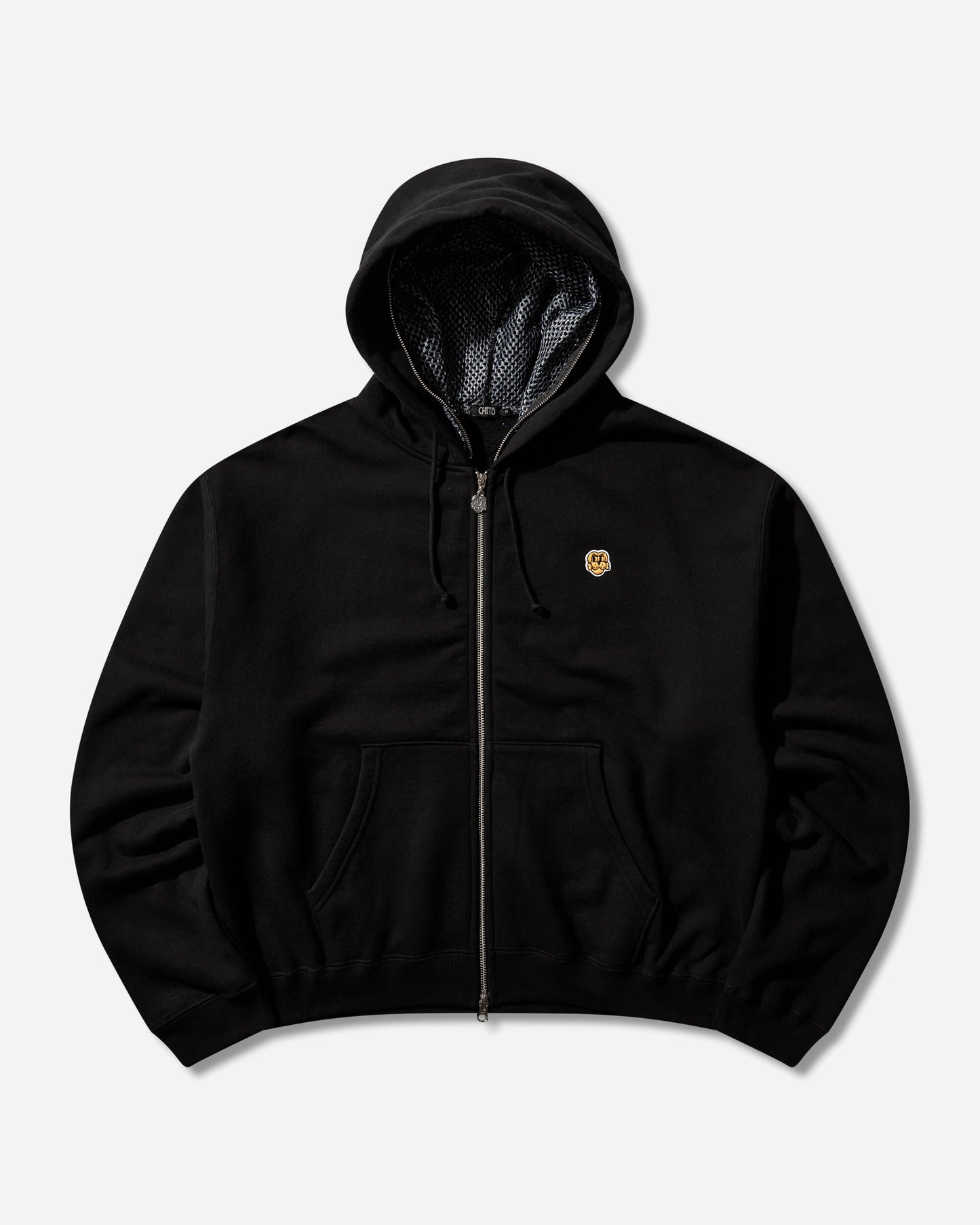 Chito Dog Mesh Zip Hoodie Black Sweatshirts Hoodies C0825K004 BLACK