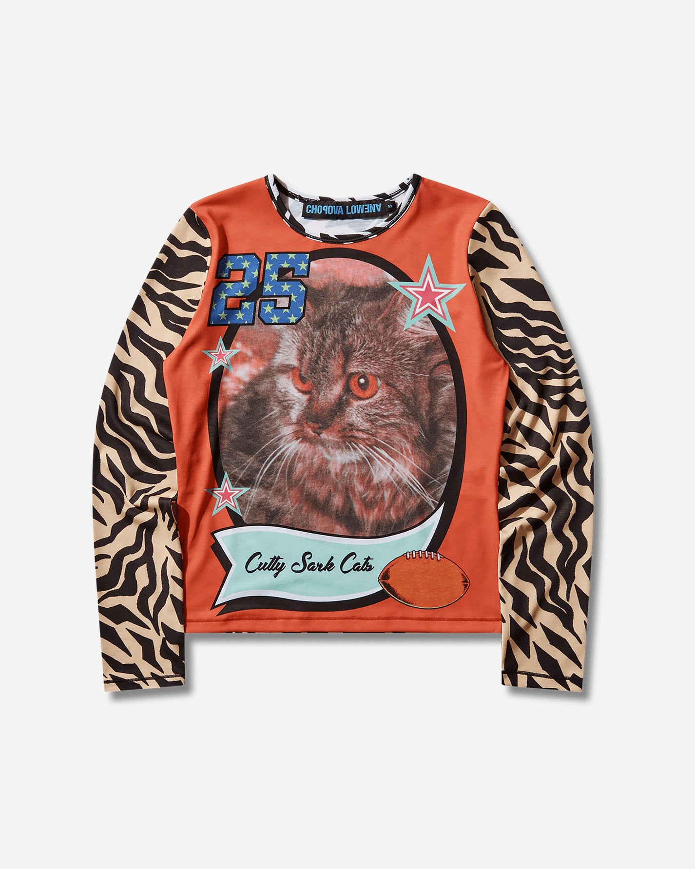 Chopova Lowena Wmns Cutty Sark Cats Fitted Jersey Top Multicolor T-Shirts Longsleeve 2452 MULTI