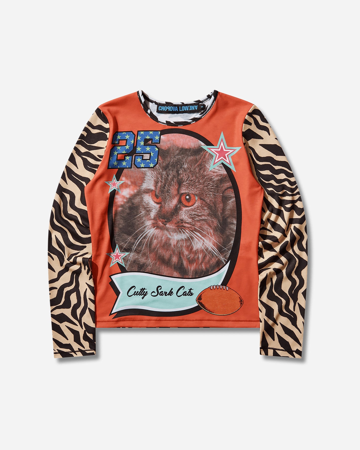 Chopova Lowena Wmns Cutty Sark Cats Fitted Jersey Top Multicolor T-Shirts Longsleeve 2452 MULTI