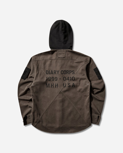 DIARY 1999 Hooded Shirt Khaki Shirts Longsleeve Shirt DIARYHDSHTKHAKI KHK