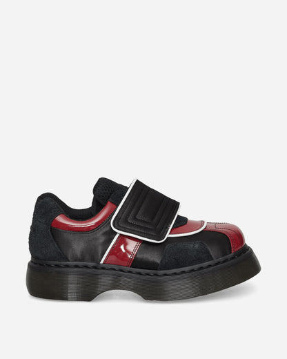 Dr. Martens Buzz Strap Satin Lux High Gloss Patent Black/Scarlet Red  Sneakers Low 42619001