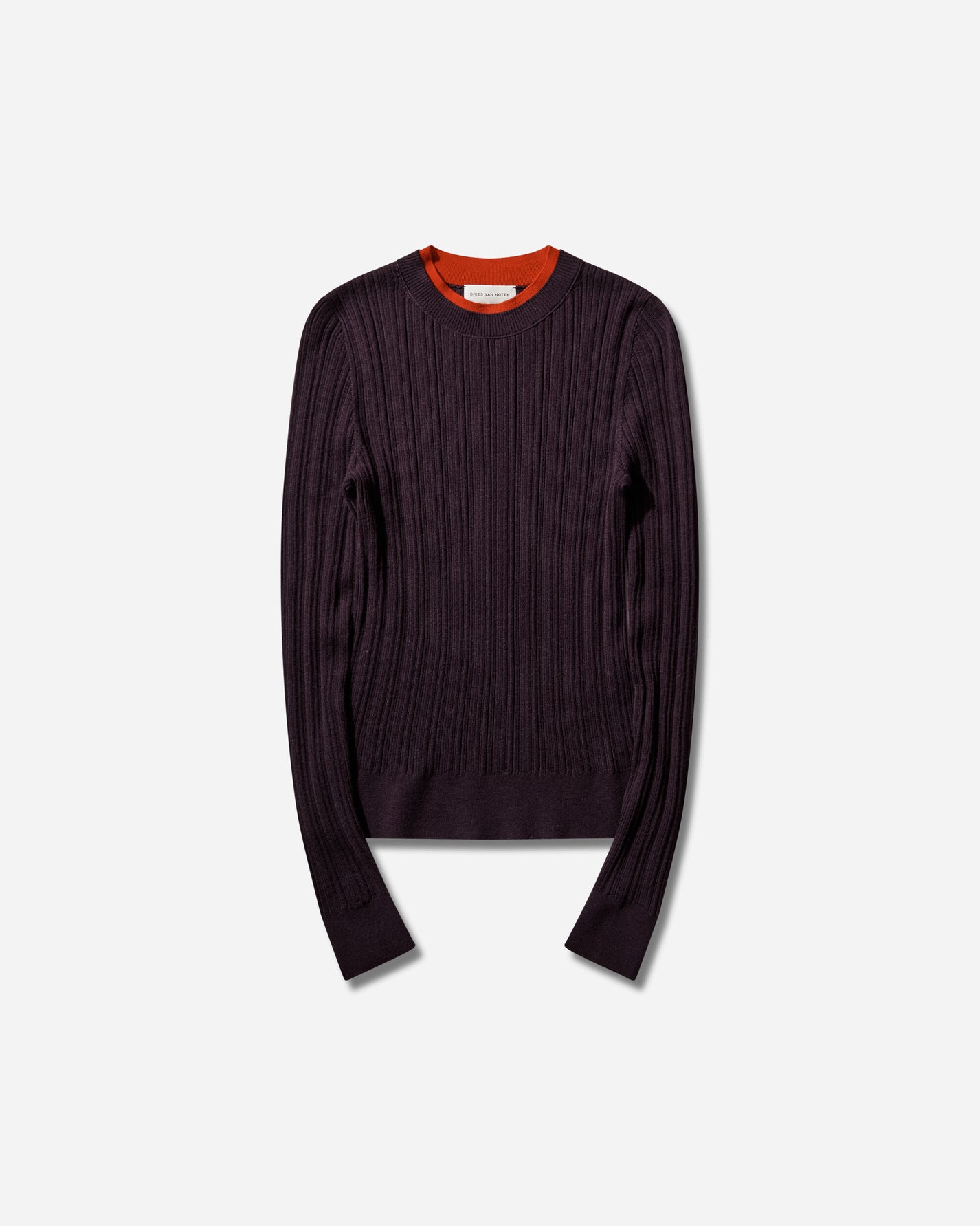 Dries Van Noten Motif Mksweater Dark Purple Knitwears Sweaters 261-021208-3700 402