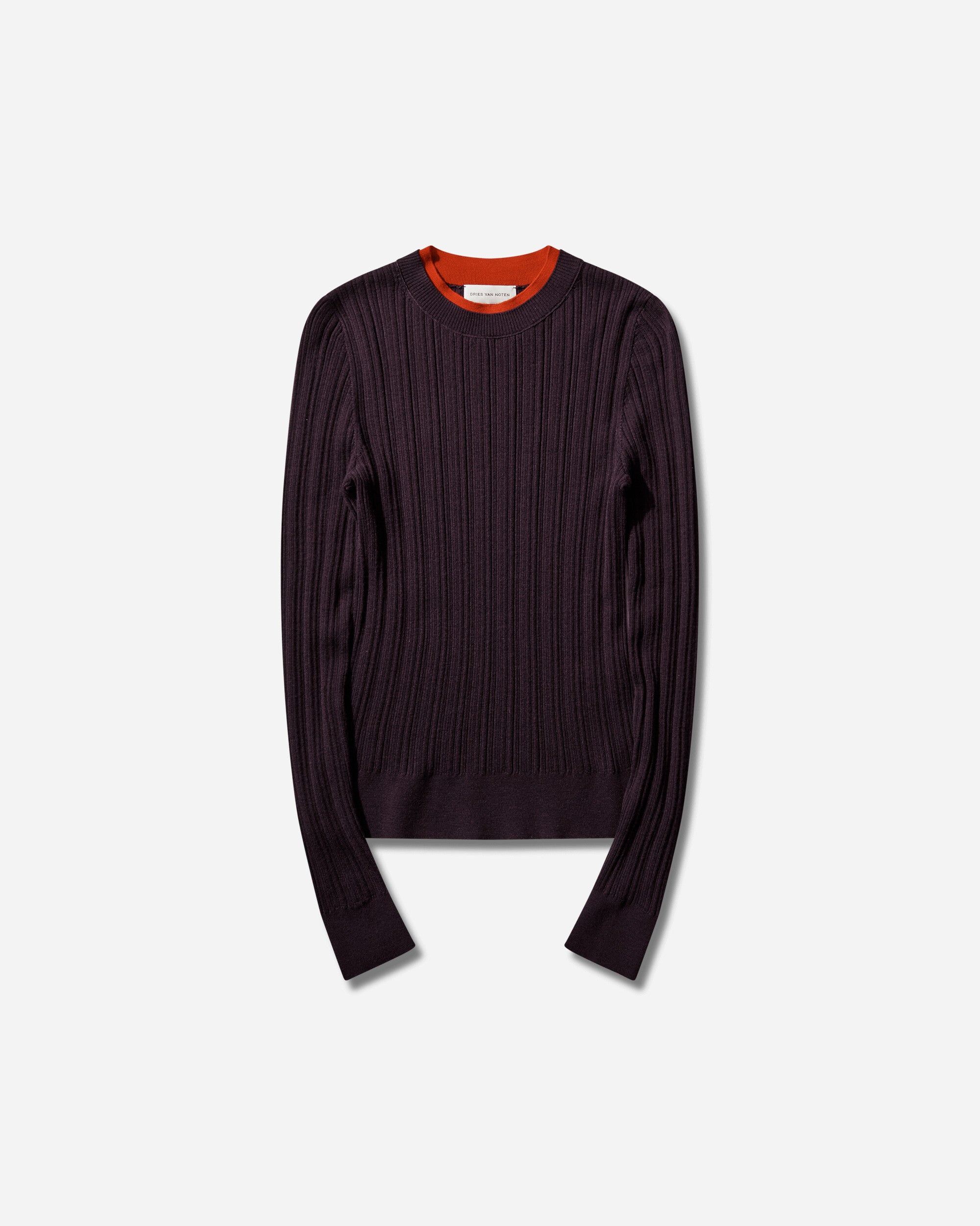 Dries Van Noten Motif Mksweater Dark Purple Knitwears Sweaters 261-021208-3700 402