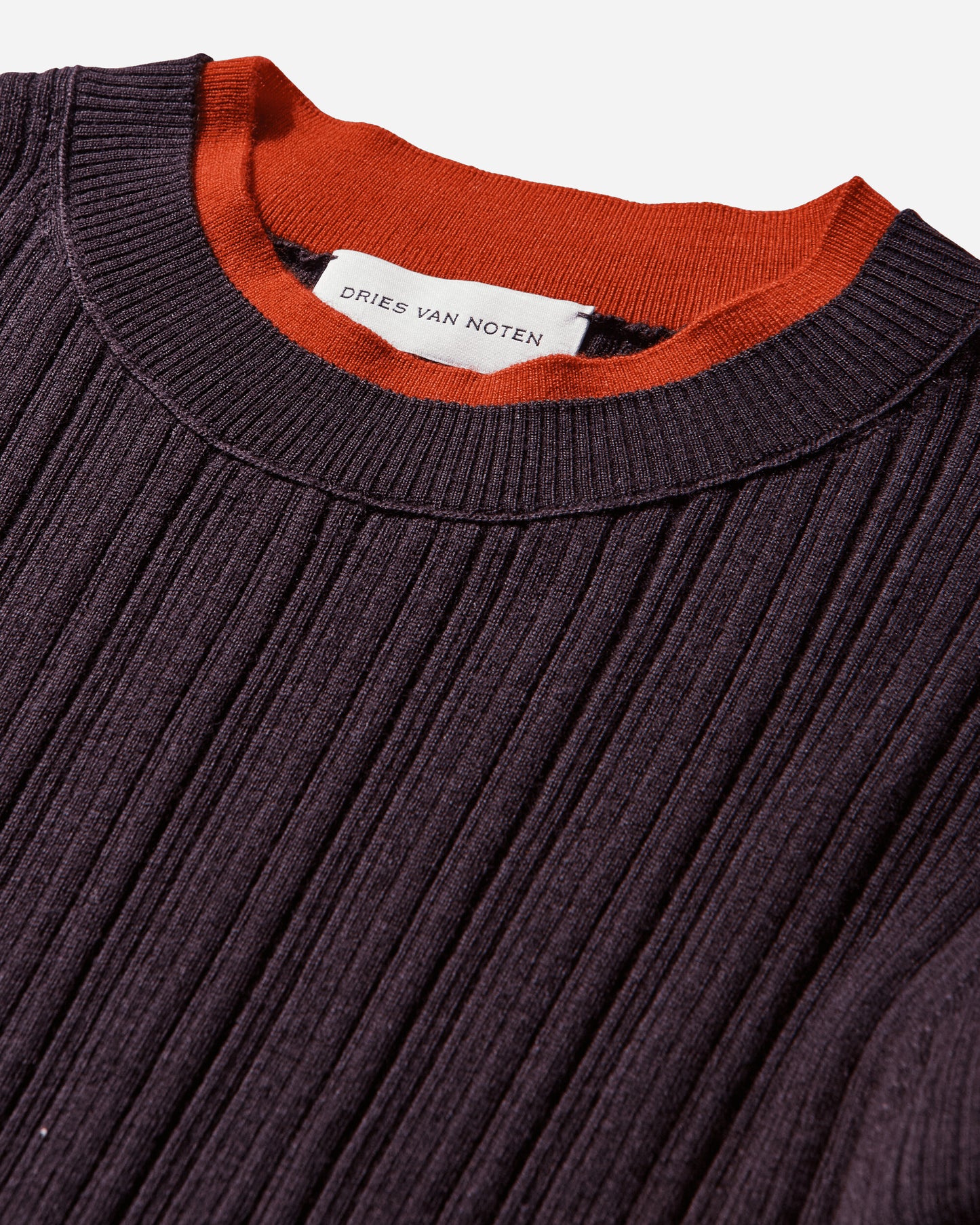 Dries Van Noten Motif Mksweater Dark Purple Knitwears Sweaters 261-021208-3700 402