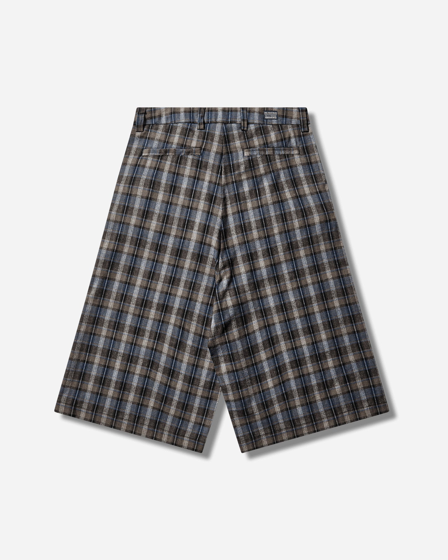 ERL Unisex Check Shorts Woven Grey Check Shorts Short ERL12P019 1