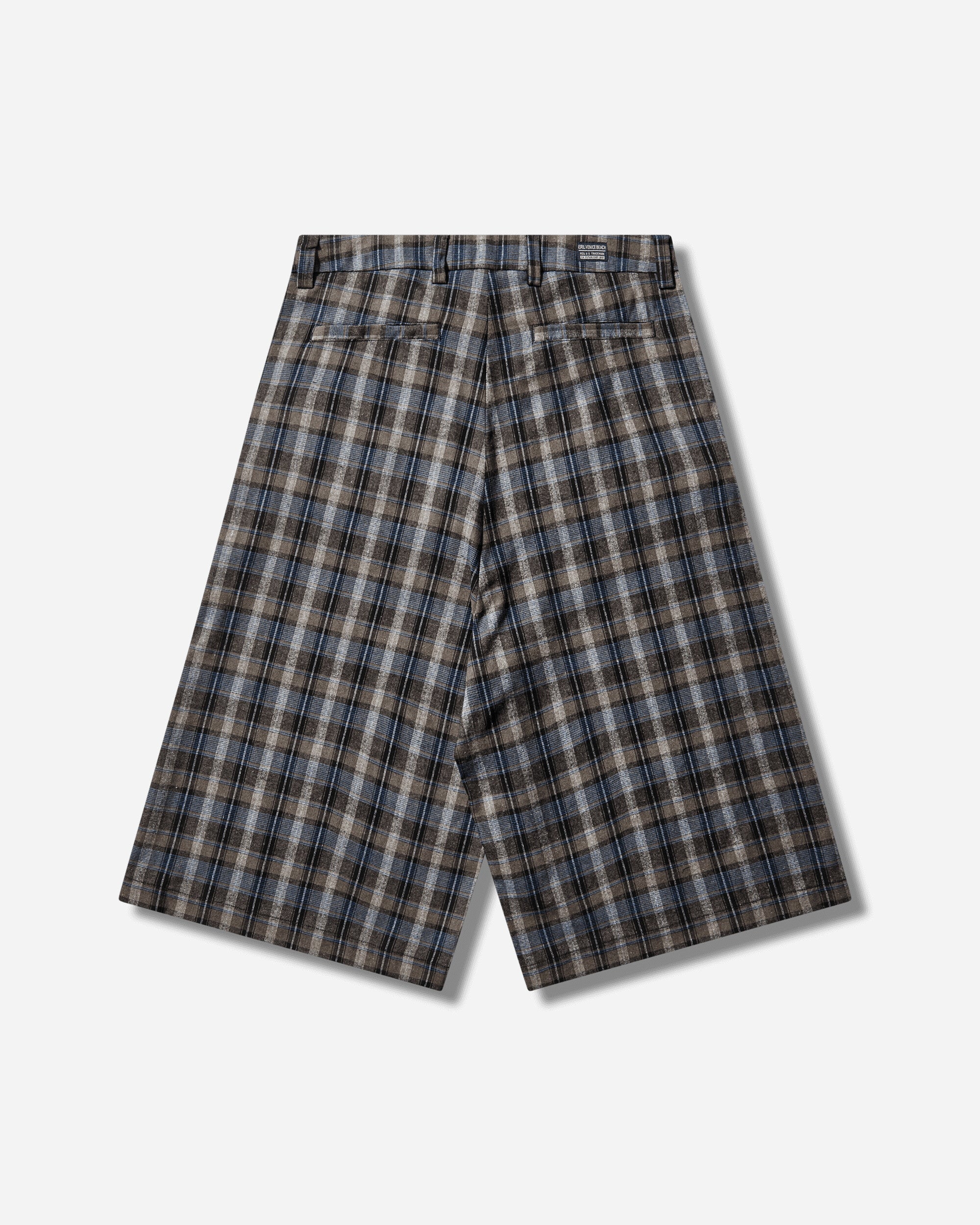 ERL Unisex Check Shorts Woven Grey Check Shorts Short ERL12P019 1