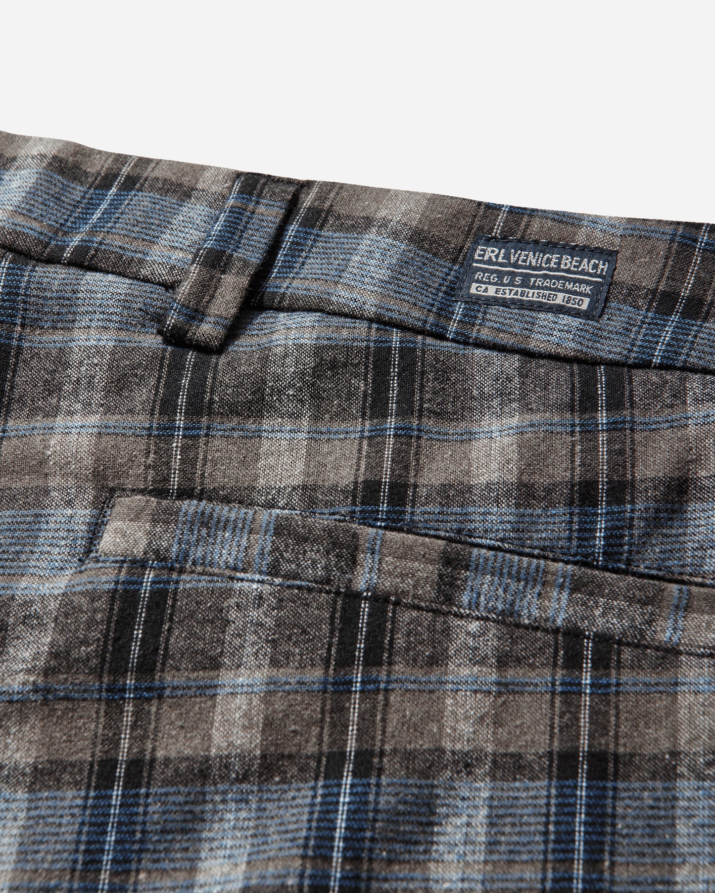 ERL Unisex Check Shorts Woven Grey Check Shorts Short ERL12P019 1