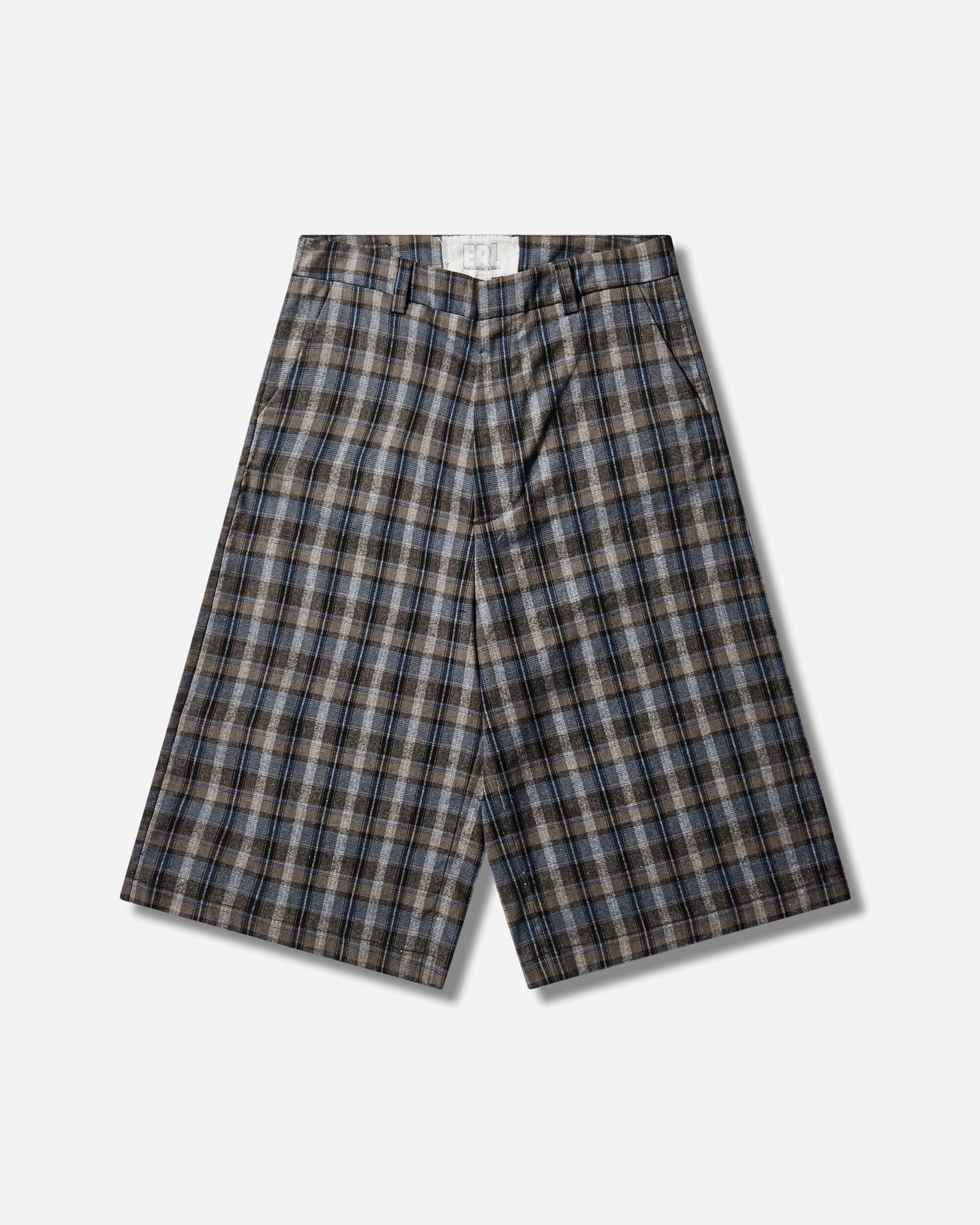 ERL Unisex Check Shorts Woven Grey Check Shorts Short ERL12P019 1