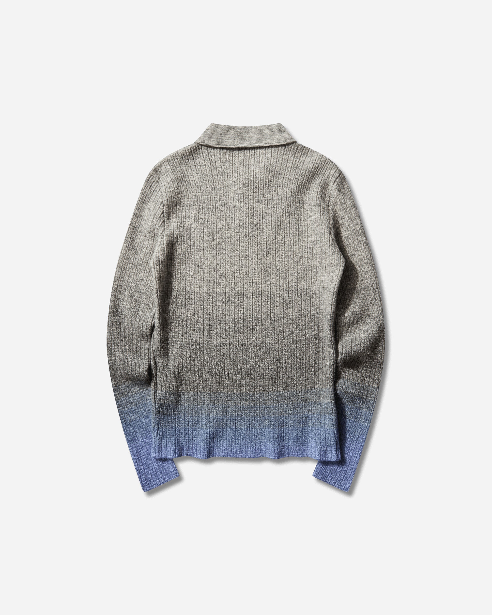 ERL Unisex Thin Gradient Polo Knit Grey Blue Knitwears Sweaters ERL12N015 1