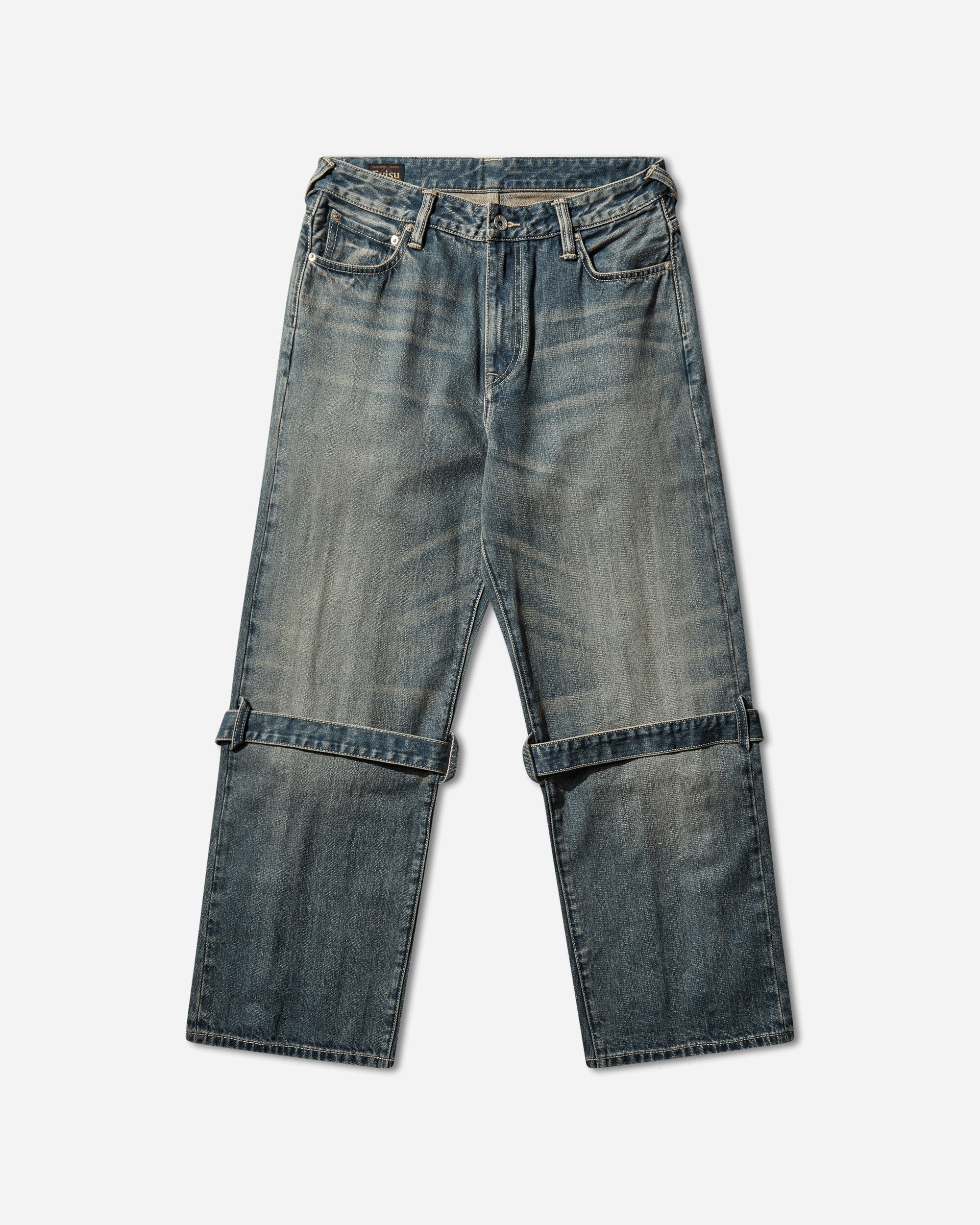 Evisu Ej Washed Bondage Jeans Mid Tone Indigo Pants Denim 2ESEJM6JE6008 INDM