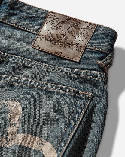 Evisu Ej Washed Bondage Jeans Mid Tone Indigo Pants Denim 2ESEJM6JE6008 INDM