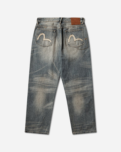 Evisu Ht 7  Pocket Abstract Washing Jeans W Seagull Emb Mid Tone Indigo Pants Denim 2ESHTM6JE1039 INDM
