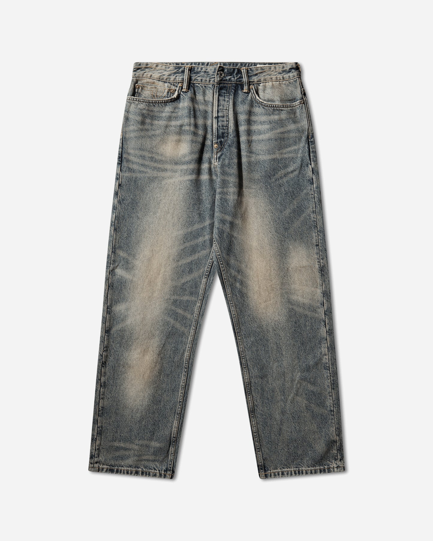 Evisu Ht 7  Pocket Abstract Washing Jeans W Seagull Emb Mid Tone Indigo Pants Denim 2ESHTM6JE1039 INDM