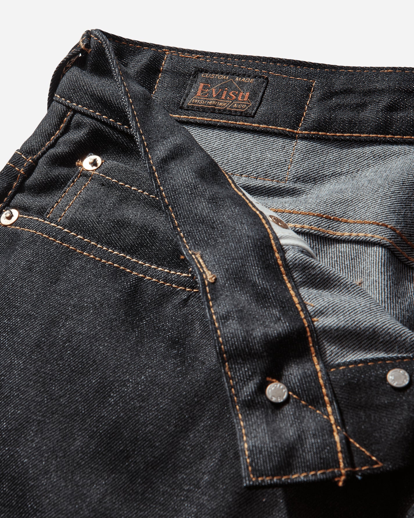 Evisu Ht White Seagull Printed Pocket Jeans Raw Indigo Pants Denim 2EAHTM5JE1233 INDX