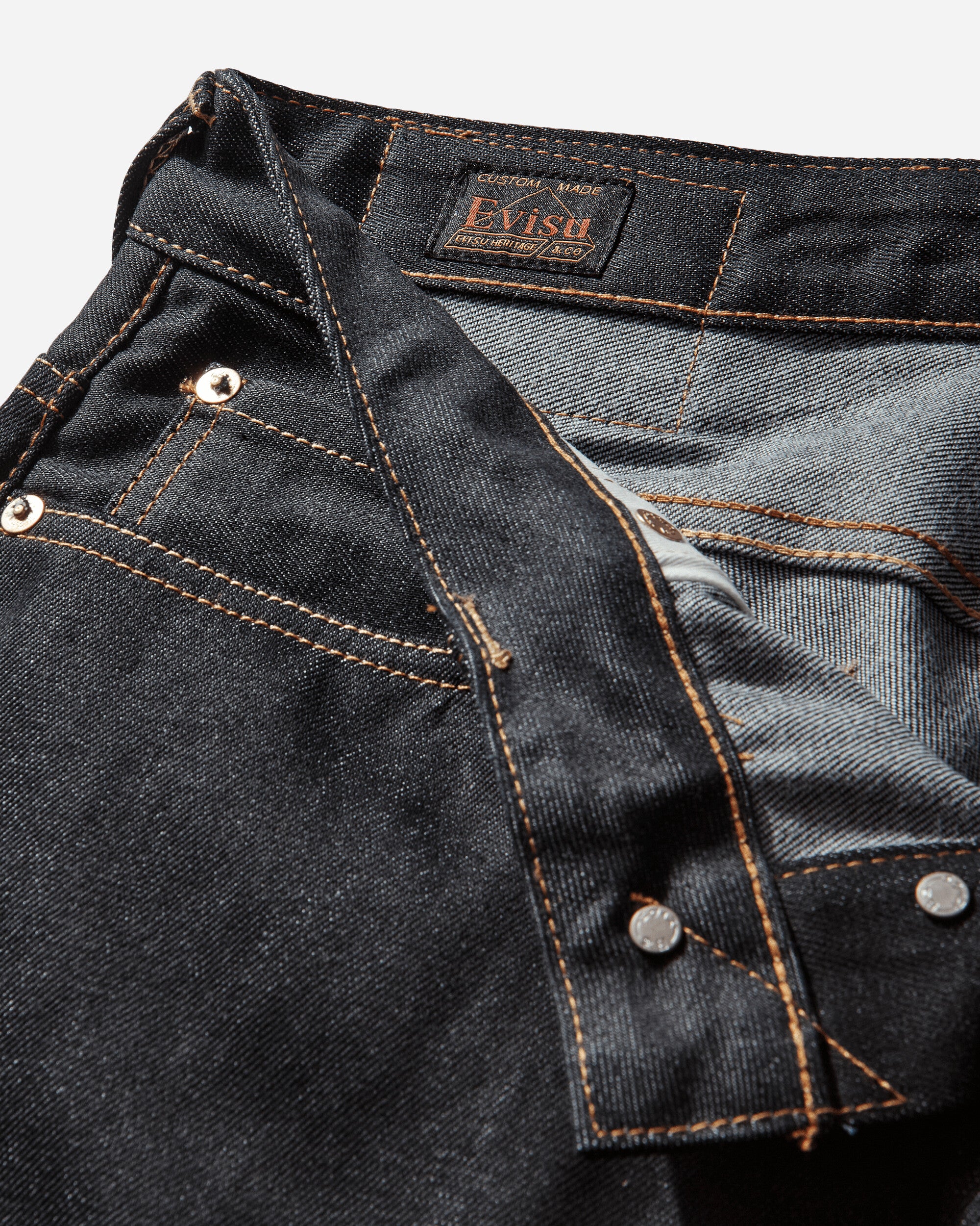 Evisu Ht White Seagull Printed Pocket Jeans Raw Indigo Pants Denim 2EAHTM5JE1233 INDX