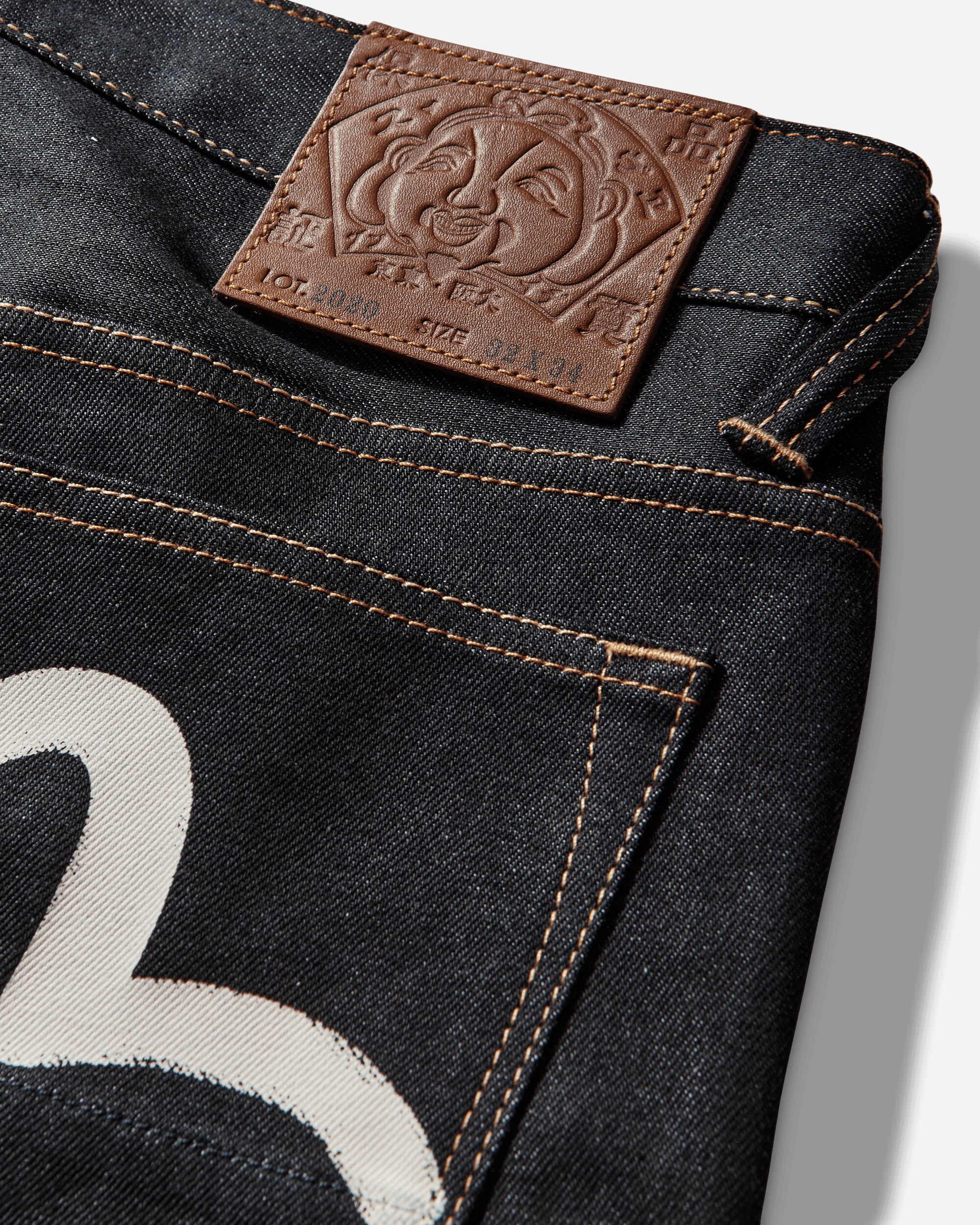 Evisu Ht White Seagull Printed Pocket Jeans Raw Indigo Pants Denim 2EAHTM5JE1233 INDX