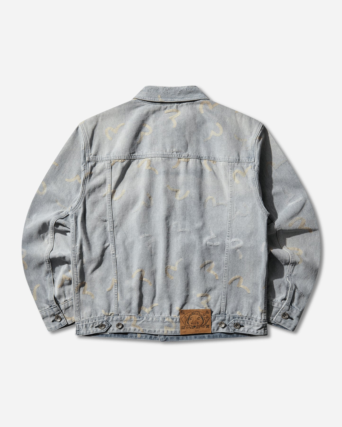 Evisu Ht Ao Seagull Jacquard Denim Jacket Allover Indigo Coats and Jackets Denim Jackets 2ESHTM6DJ1006 INDA