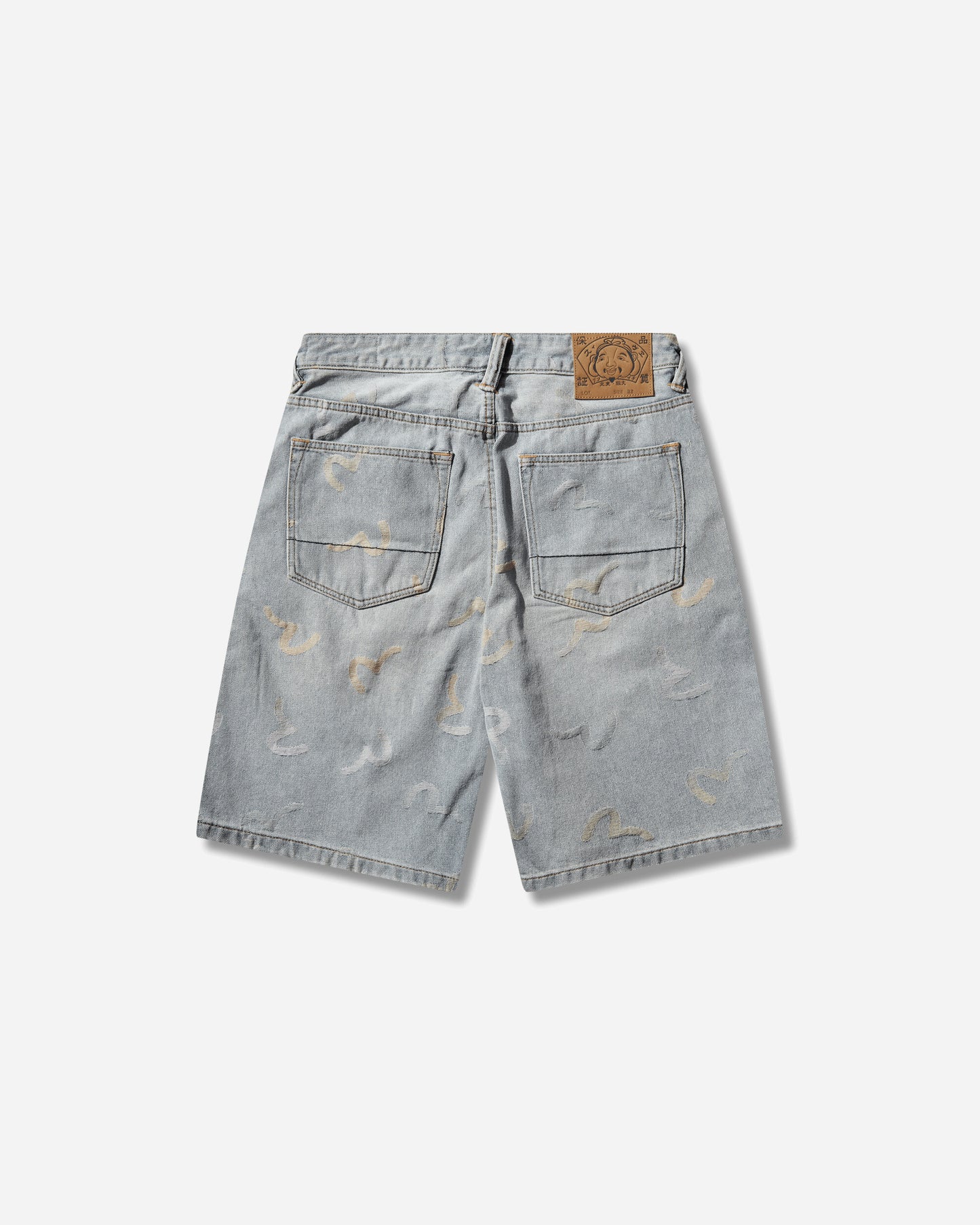 Evisu Ht Ao Seagull Jacquard Denim Shorts Allover Indigo Shorts Denim Short 2ESHTM6DS1055 INDA