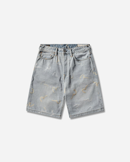 Evisu Ht Ao Seagull Jacquard Denim Shorts Allover Indigo Shorts Denim Short 2ESHTM6DS1055 INDA