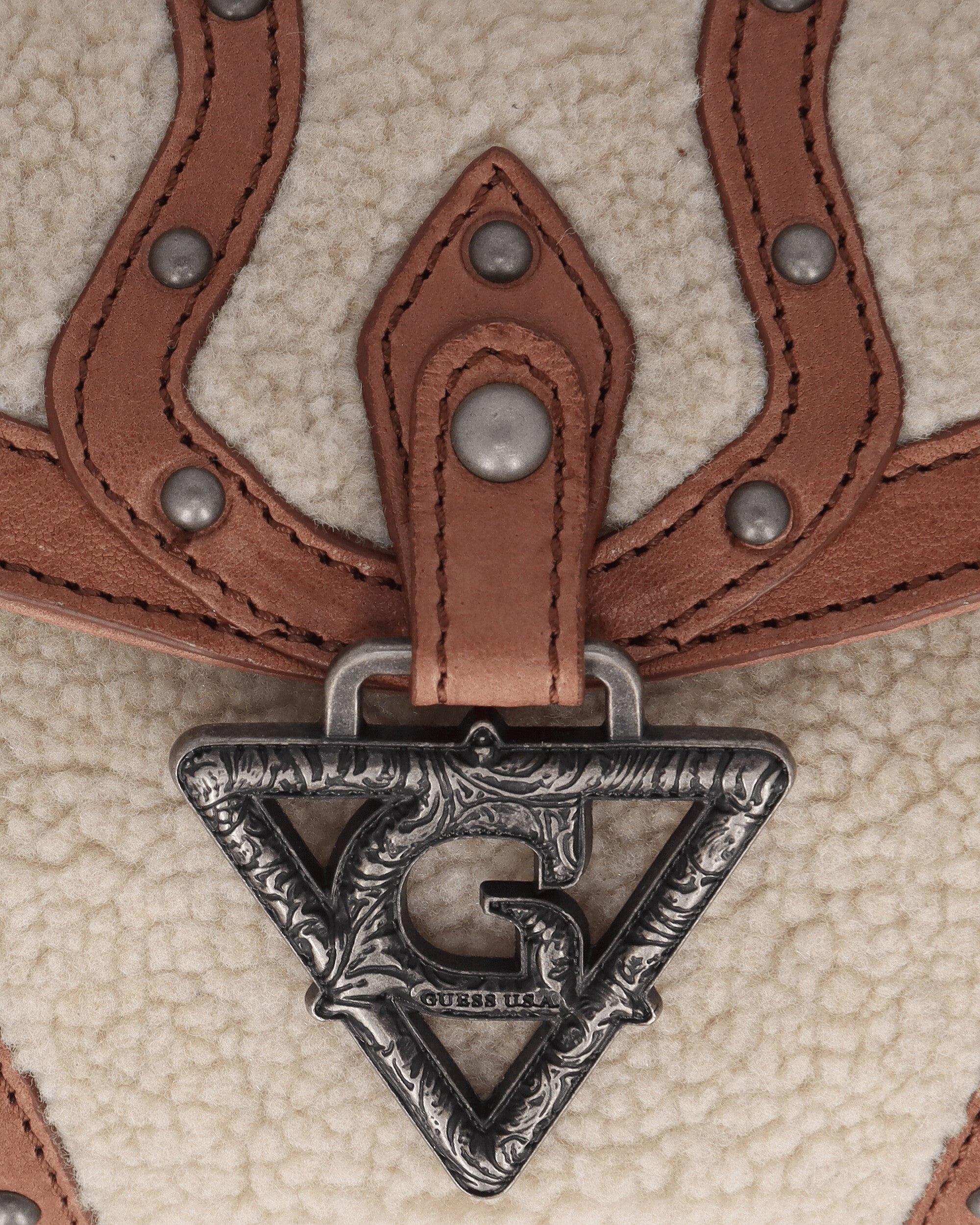 Guess Wmns Gusa Mini Claudia Fur Bag Off White Multi Bags and Backpacks Clutches W5BZ02W1790 F0C9