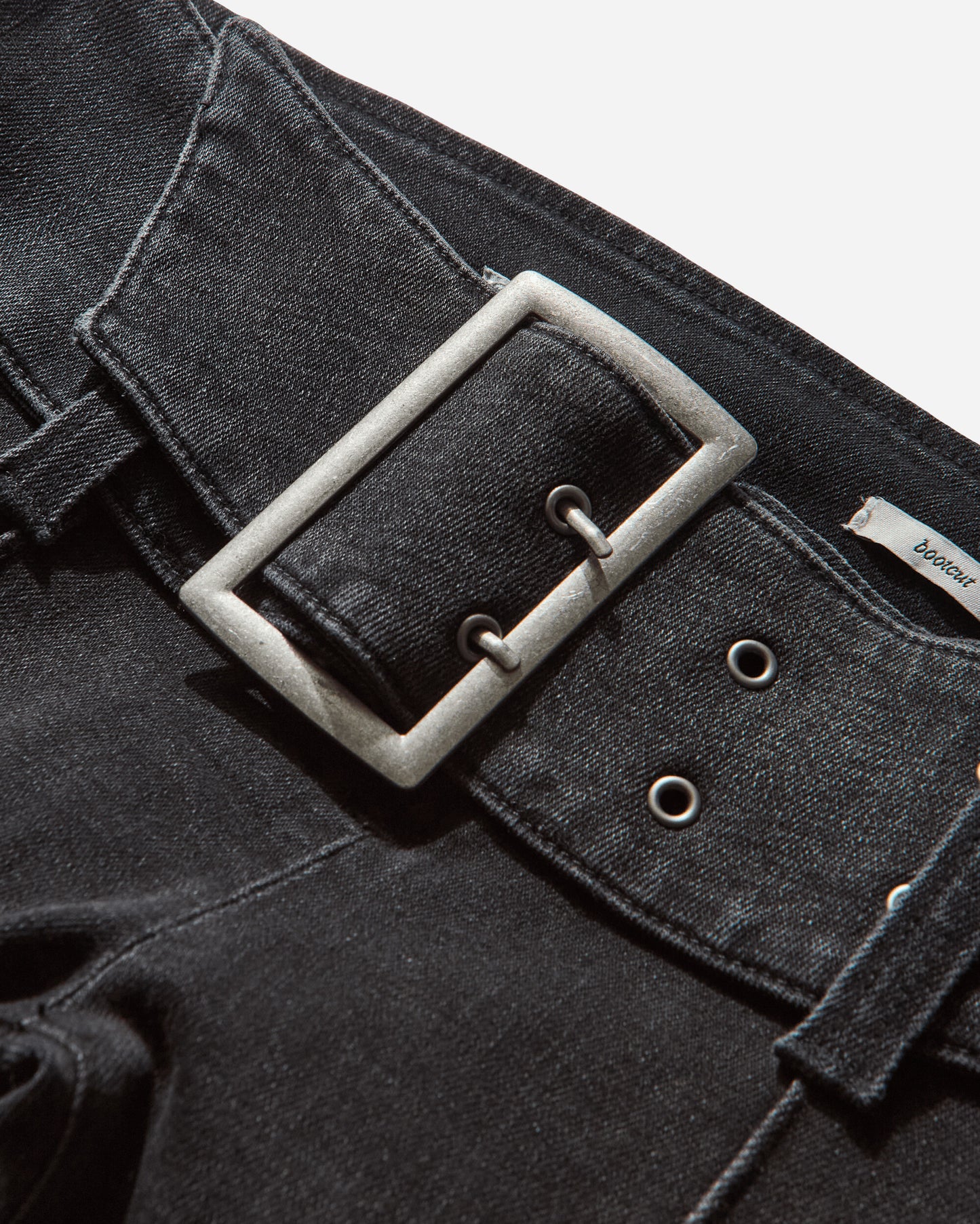 Guess Wmns Gusa Belted Bootcut Pant Gusa Black Sanded Wa Pants Denim W5BA2ED0231 GUBS